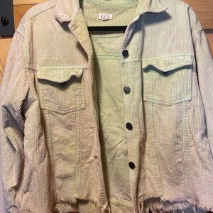 Pol corduroy crop raw hem jacket size large, spring, hippie